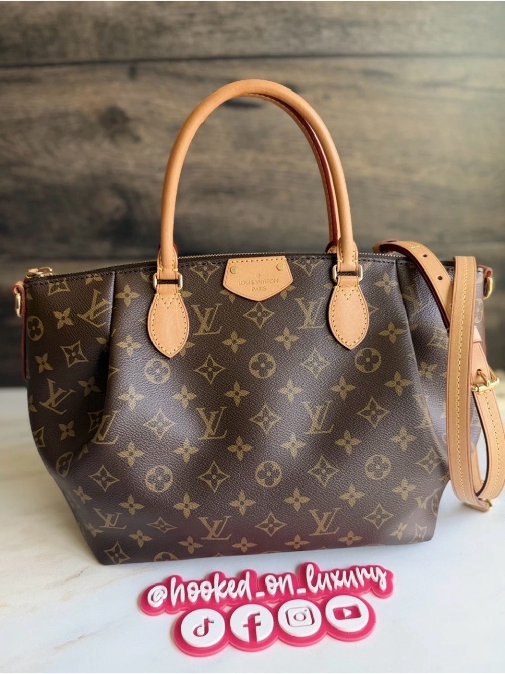 Authentic Louis Vuitton Turenne MM Monogram Shoulder 2 Way Handbag Purse
